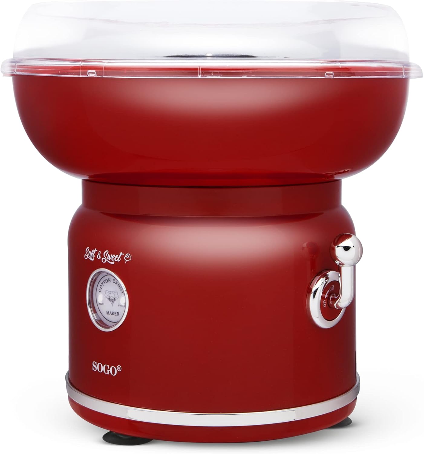 Sogo SS-11975 Retro Cotton Candy Machine - 500W - Classic Red Design