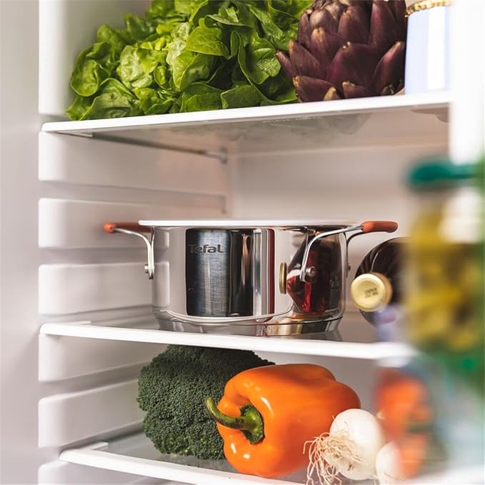 Tefal OptiSpace Stainless Steel 6 pcs Stewpots 18/20/24+lid (Orange)