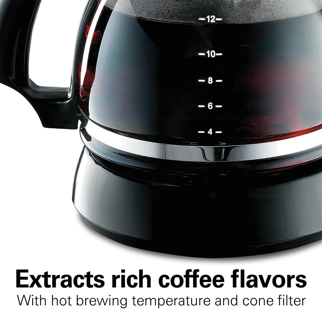 Hamilton Beach 12-Cup Programmable Coffee Maker – Cone Filter Technology