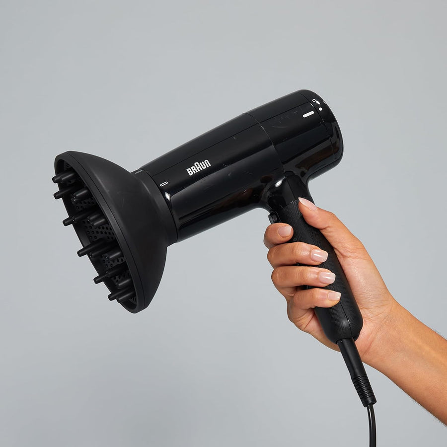 Braun BRHD225SDE DC Hair Dryer 2200W with Diffuser – Black