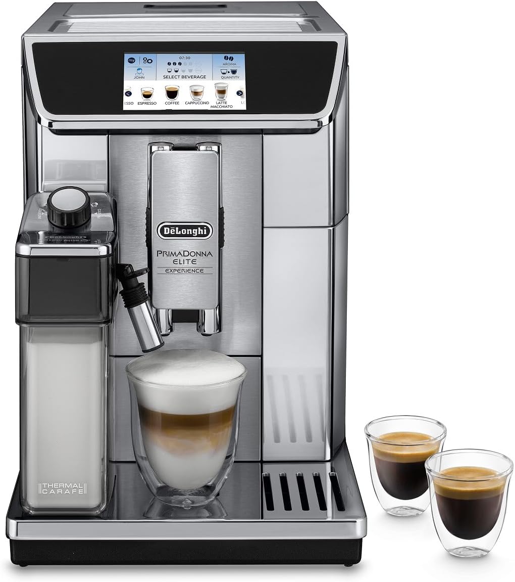 DeLonghi ECAM650 85 MS PrimaDonna Elite Experience Coffee Machine Metal