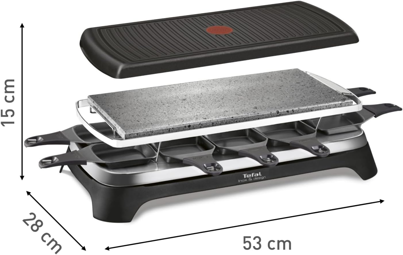 Tefal Raclette Pierrade 3-in-1 Grill 1350W Natural Stone 8-Person