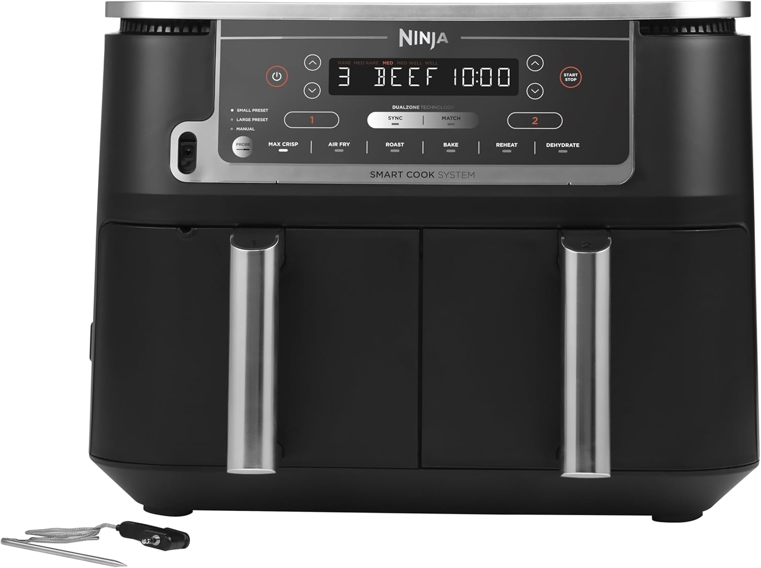 Ninja Airfryer Dual Zone with thermometer 9,5 L 2470w