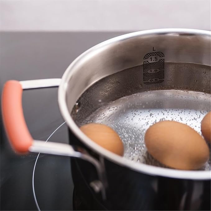 Tefal OptiSpace Stainless Steel 6 pcs Stewpots 18/20/24+lid (Orange)