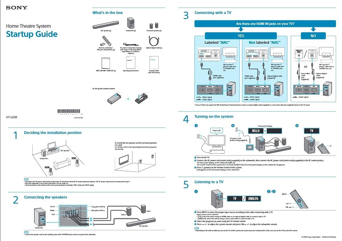 Sony HT-S20R 5.1ch Home Cinema Soundbar System