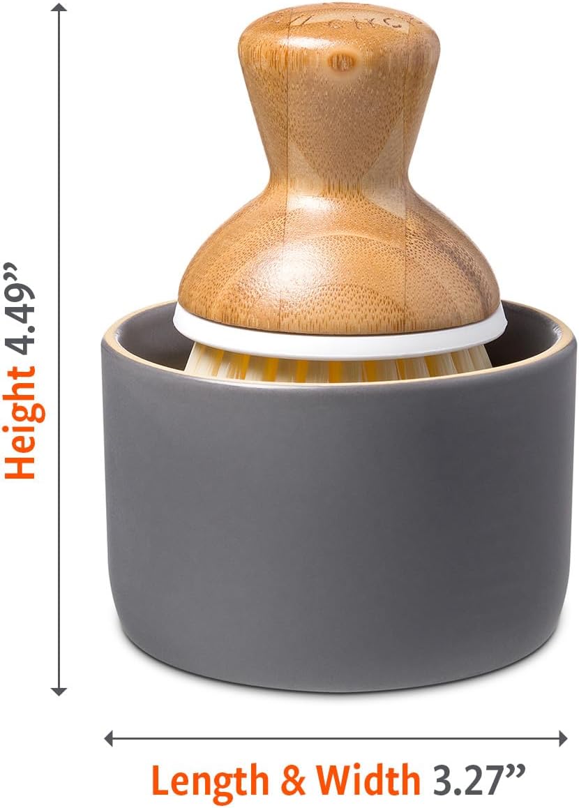 Full Circle Soap Holder with Dish Brush Beige Eco Kitchen Tool