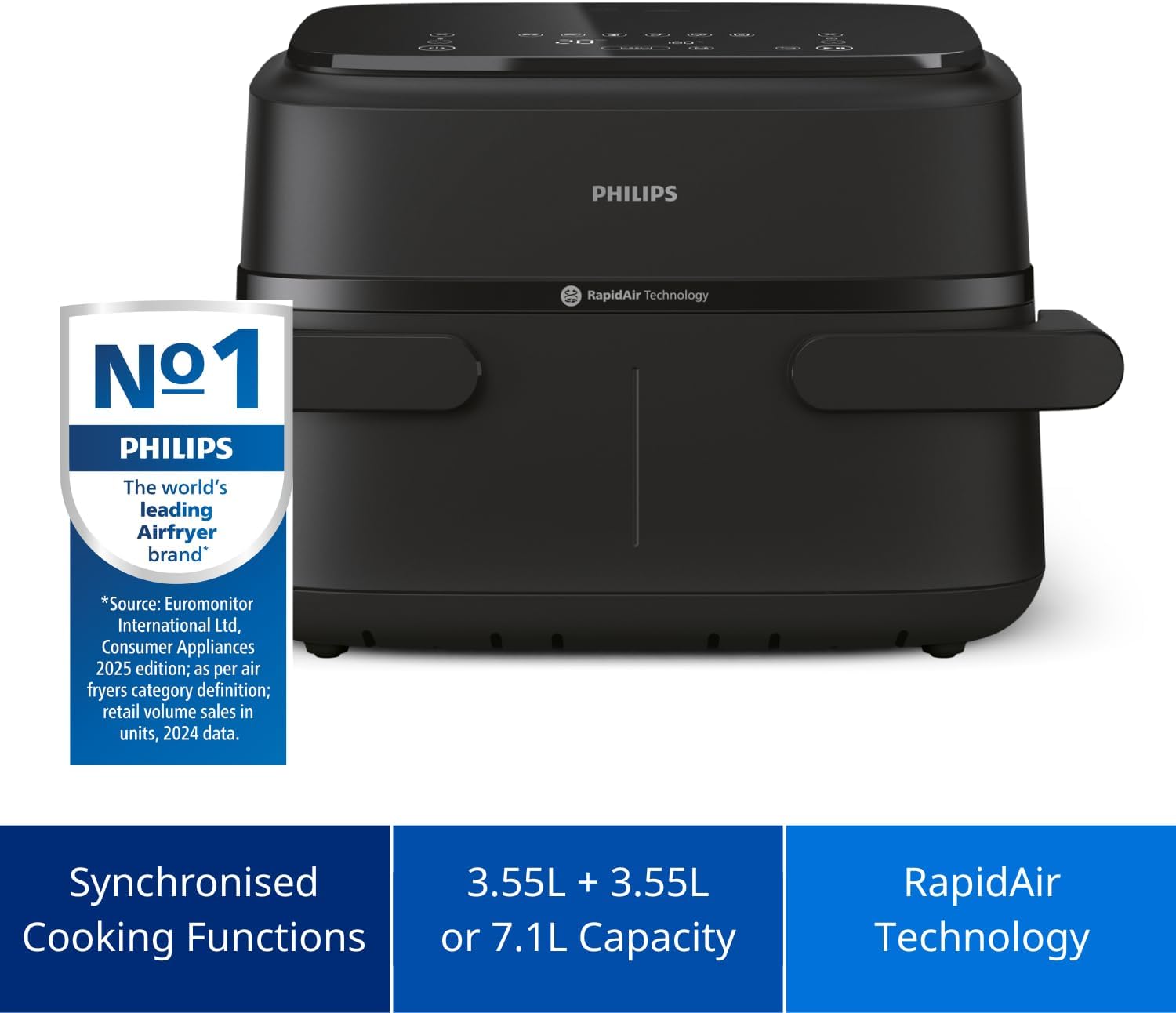 Philips NA150/09 1000 Series Dual Basket Air Fryer – 8.3L, 1800W