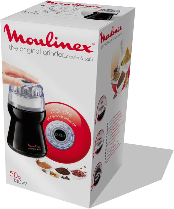 Moulinex Coffee and Spice Grinder 180W Stainless Steel Blades Black