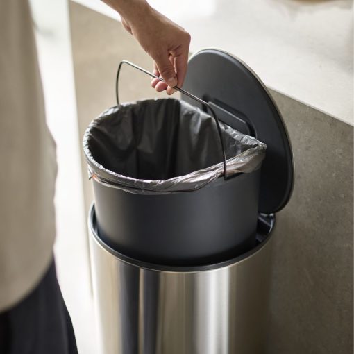 Joseph Joseph Arc 30L Easy-Push Stainless-Steel Pedal Bin