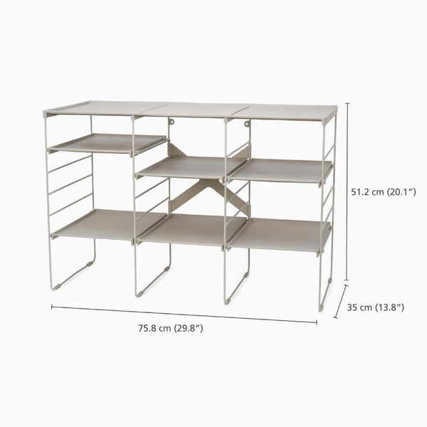 Joseph Joseph Level Plus 55009 Large Adjustable Shoe Rack Expanding Ecru Cream