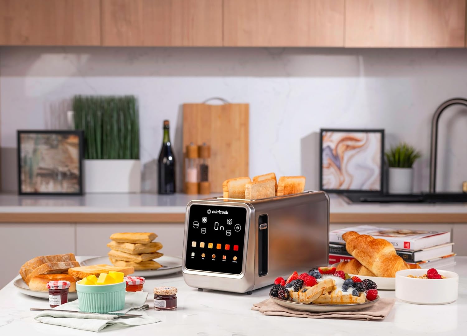 Nutricook Toaster TS401ME 4 Slice Digital Touchscreen 1450W Warming Rack