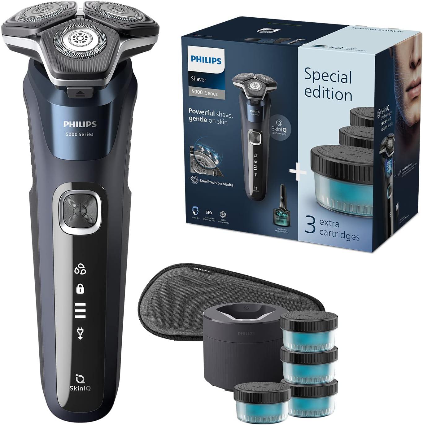 Philips Shaver Series 5000 - Wet & Dry Mens Electric Shaver With Skiniq Technology