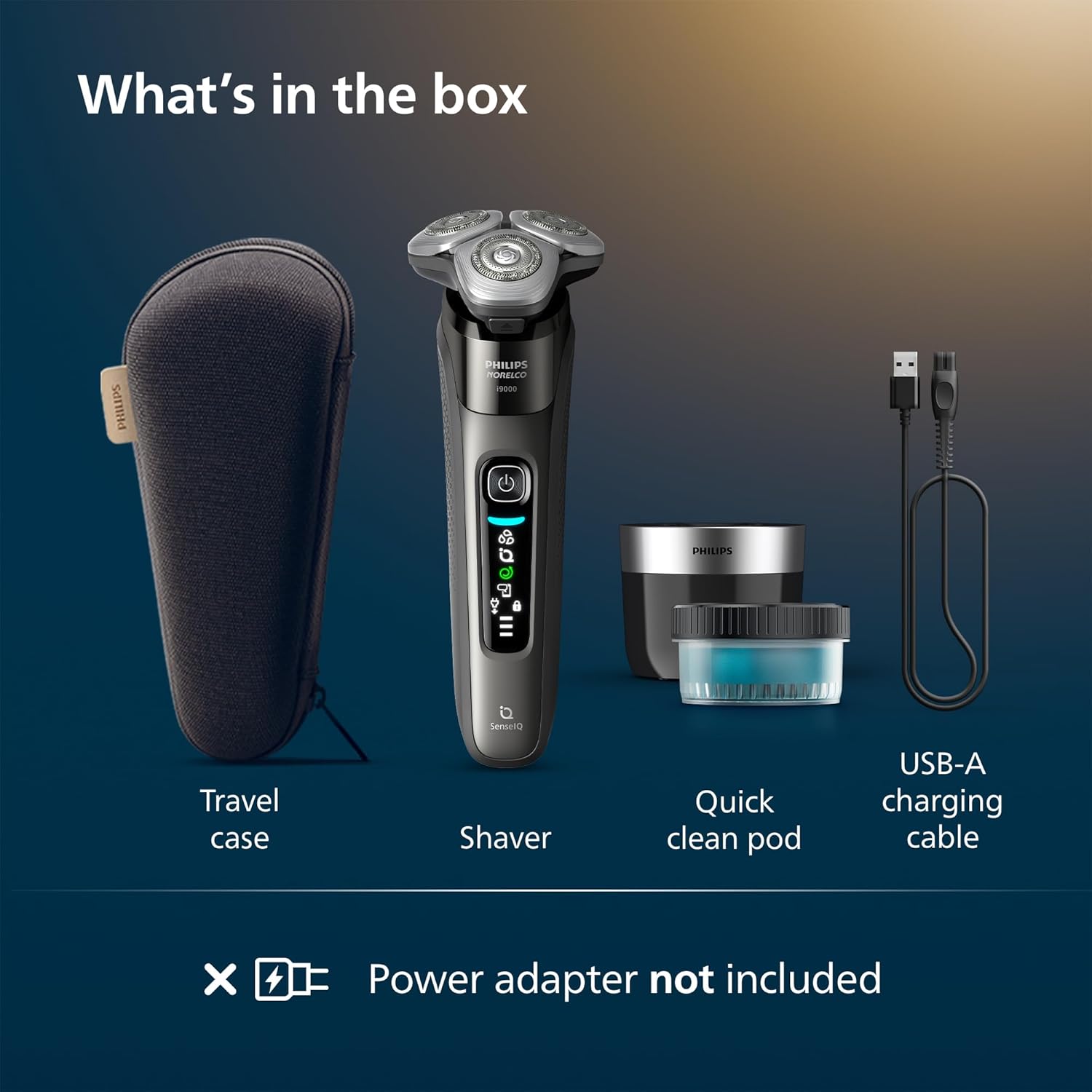 Philips Norelco Shaver i9000 X9002/82 - Wet & Dry - SkinIQ AI - Dark Slate