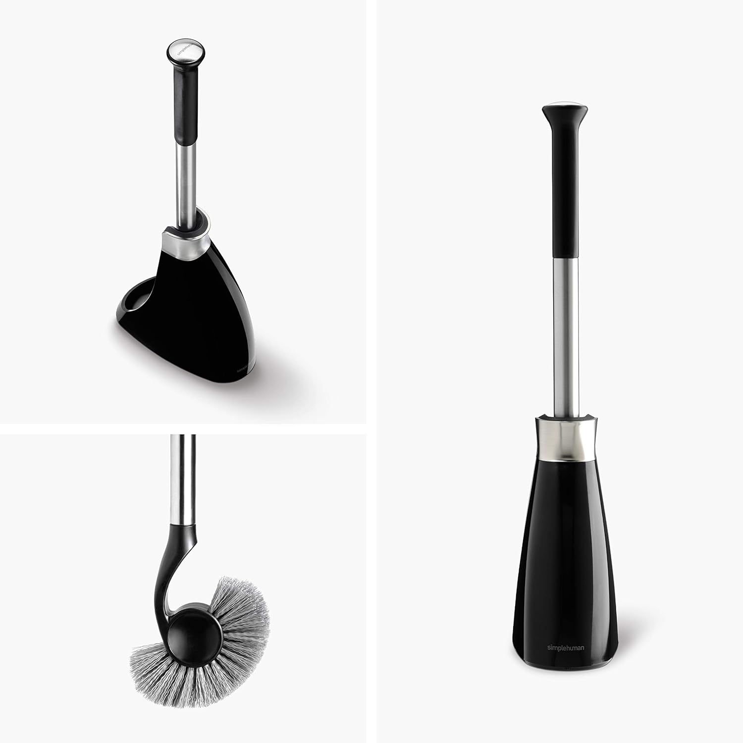 SimpleHuman Toilet Brush with Caddy Stainless Steel, Black