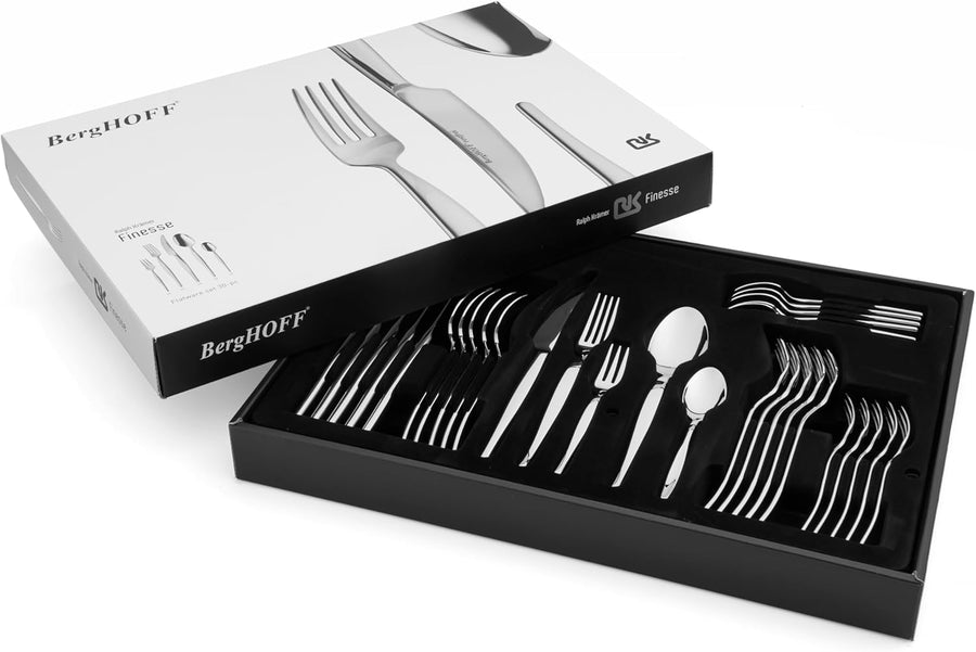 BergHOFF 30pc Flatware Set Finesse 18/10 Stainless Steel Dishwasher Safe