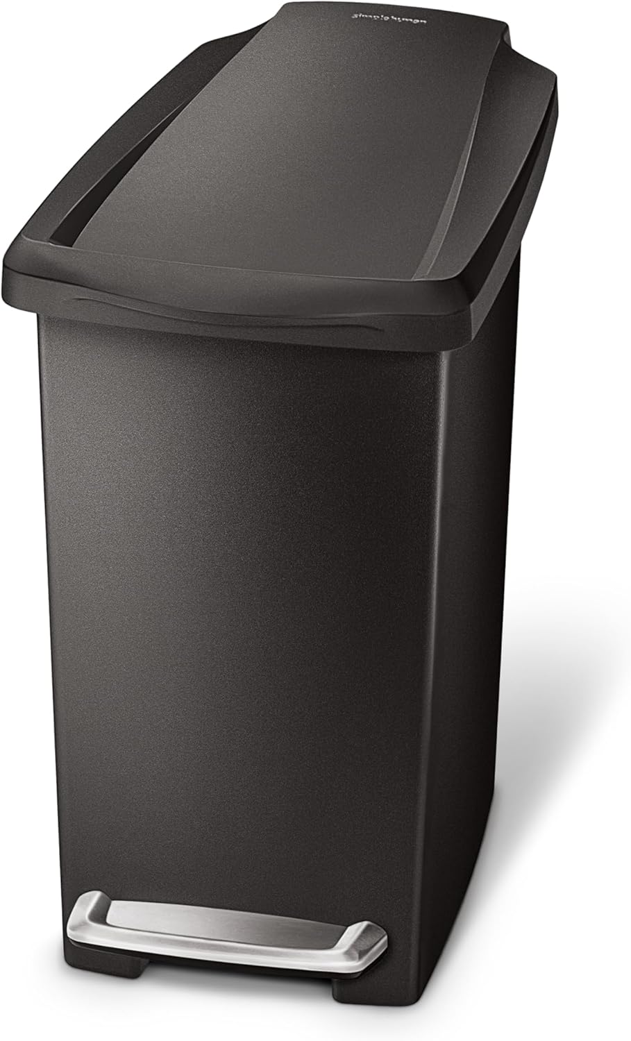 simplehuman 10L / 2.6 Gallon Compact Slim Step Trash Can – Black Plastic