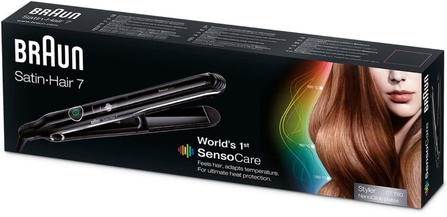 Braun St780 Satin Hair 7 Sensocare Hair Straightener Black