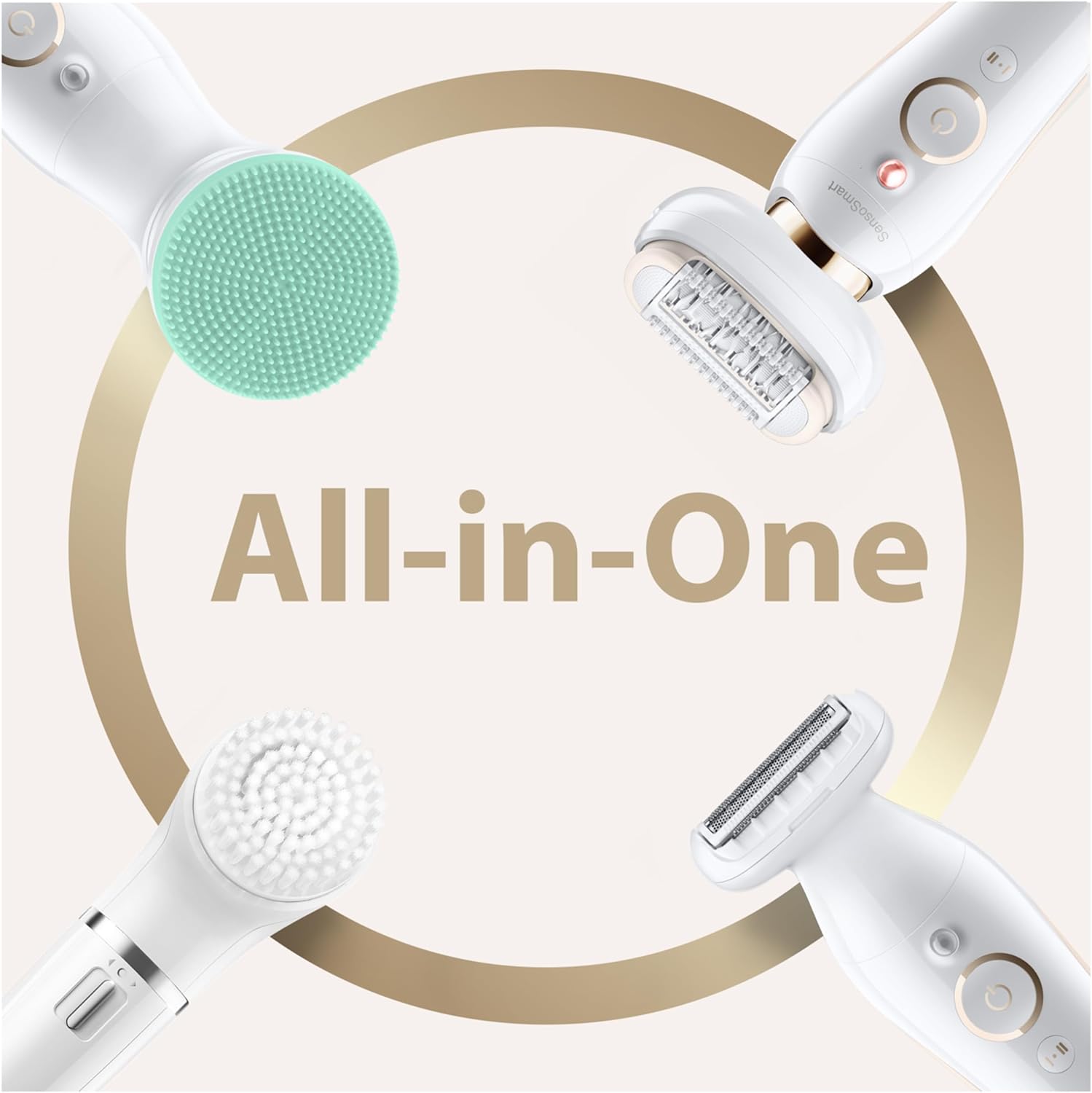 Braun Epilator Silk-Épil 9 Flex Beauty Set, 9300, White/Gold