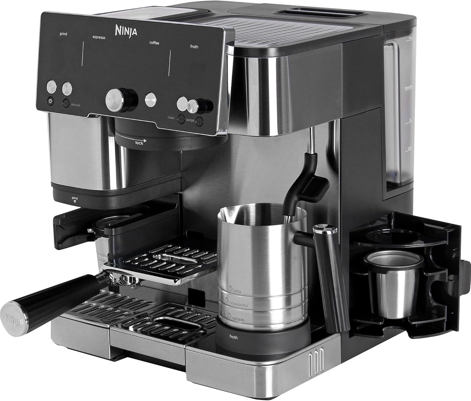 Ninja Luxe Essential 2-in-1 Coffee Espresso Maker Grinder Silver