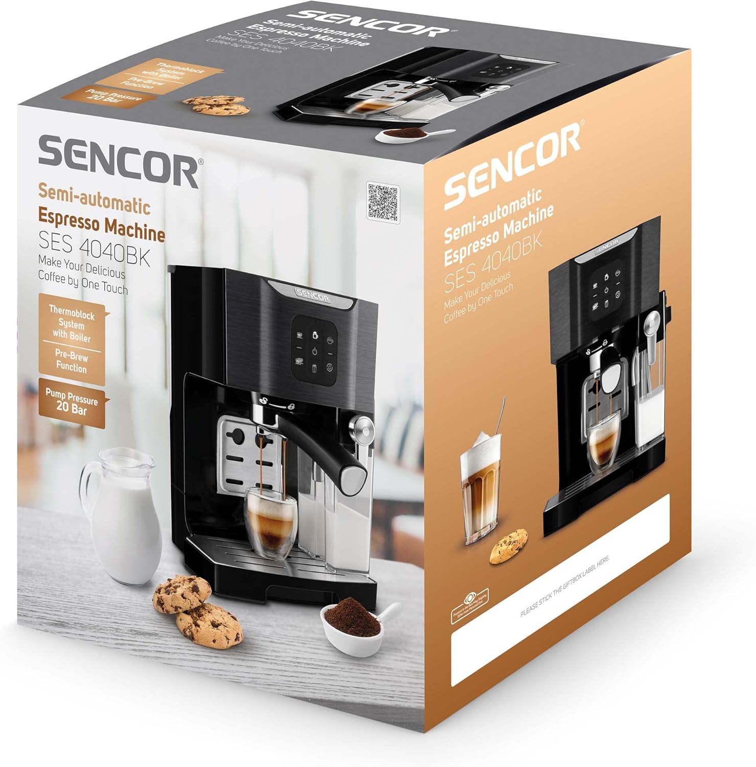 Sencor SES 4040BK Semi-Automatic Espresso Machine