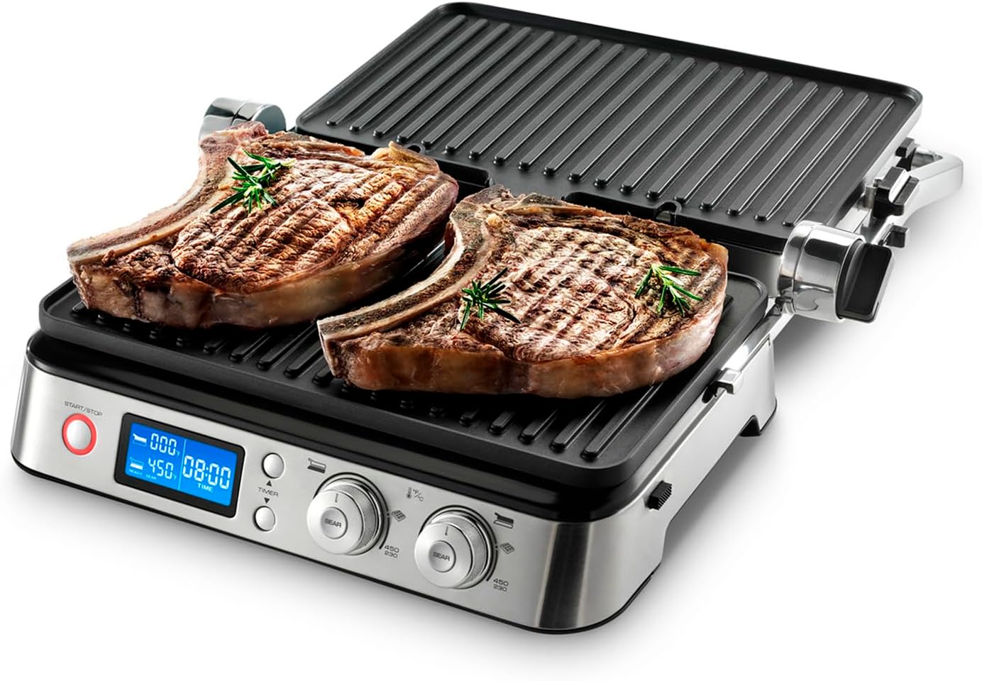 De'Longhi MultiGrill Digital 2000W 7-Function 3 Plate Sets Waffle Maker