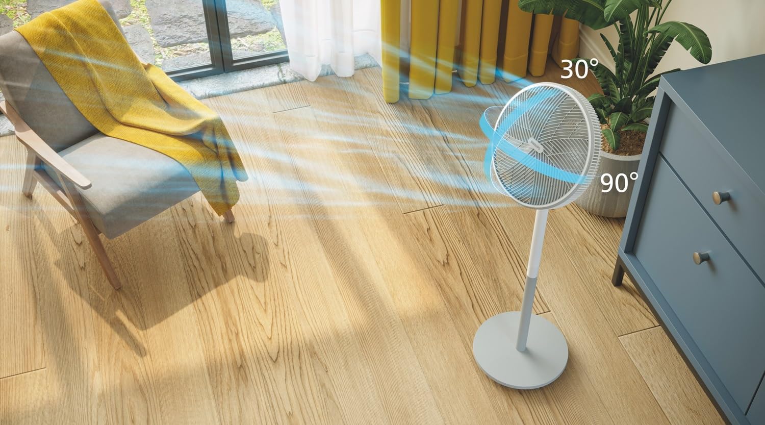 Philips Pedestal Fan 2000 Series - Fan Airflow 2562 m³/h, Ultra Quite