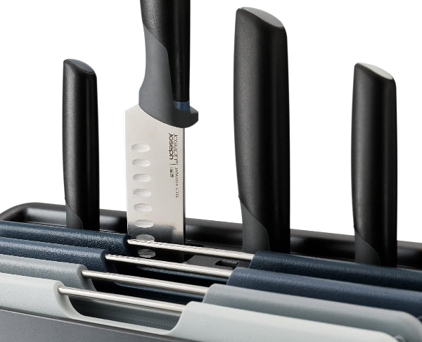 Joseph Joseph Folio Icon Cutting Board Set 8Piece Japanese Steel Knife Gray
