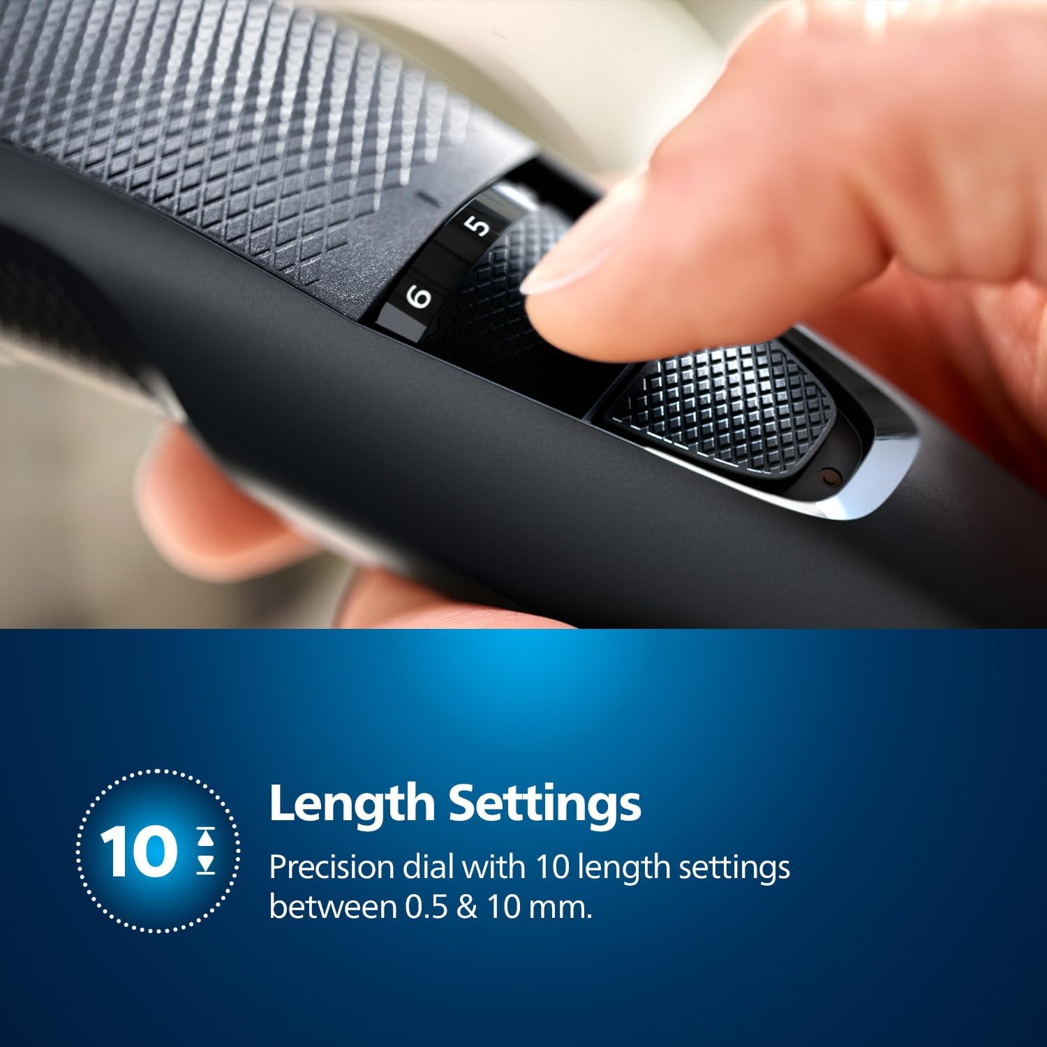 Philips BT3208/13 Beard Trimmer – 10 Length Settings, Cordless