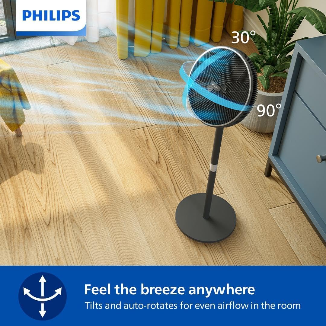 Philips Pedestal Fan 3000 Series - Fan Airflow 2562 m³/h, Ultra Quite