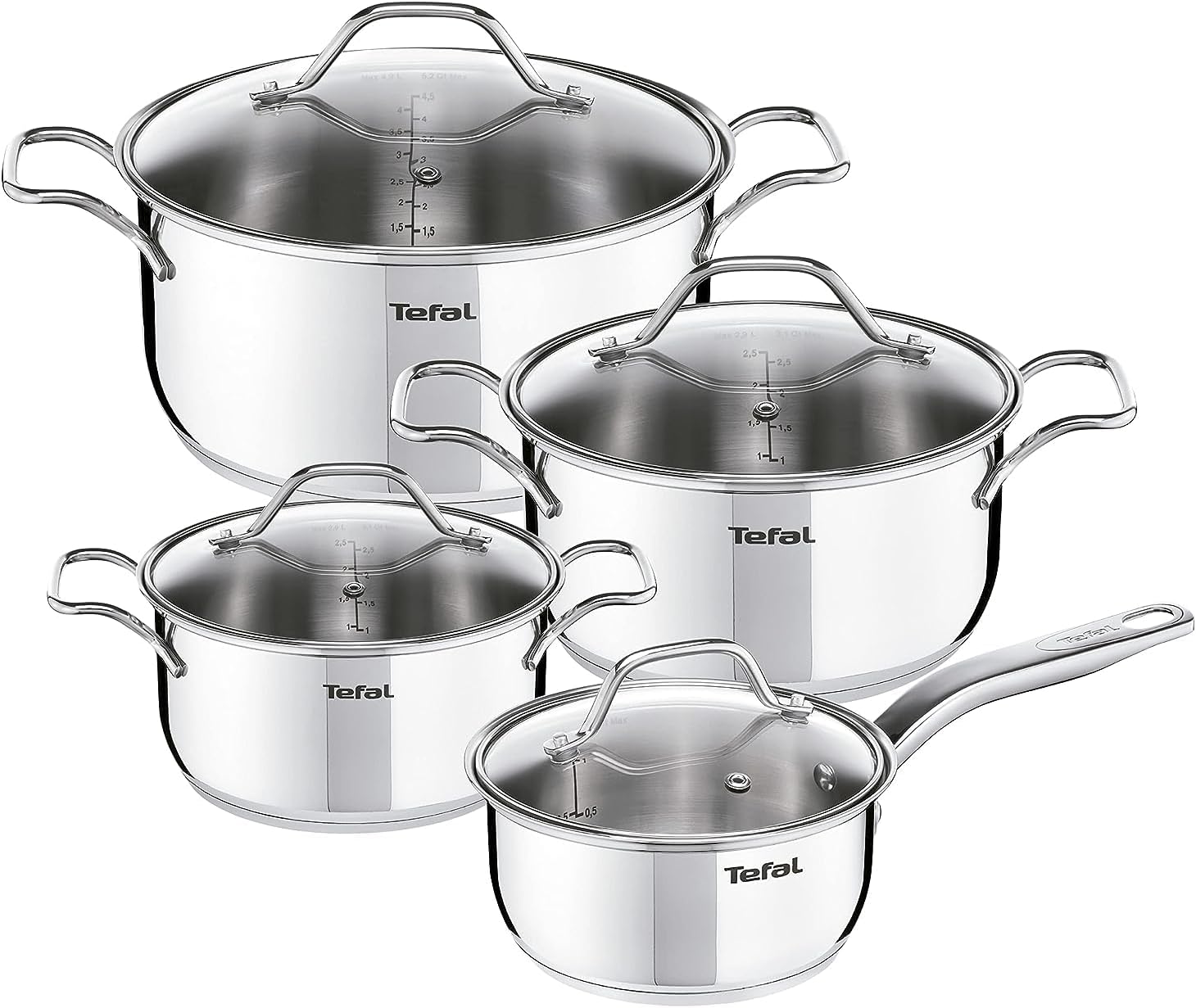 Tefal Cookware Set | Intuition Stainless Steel 8 Pcs Cooking Set | Induction