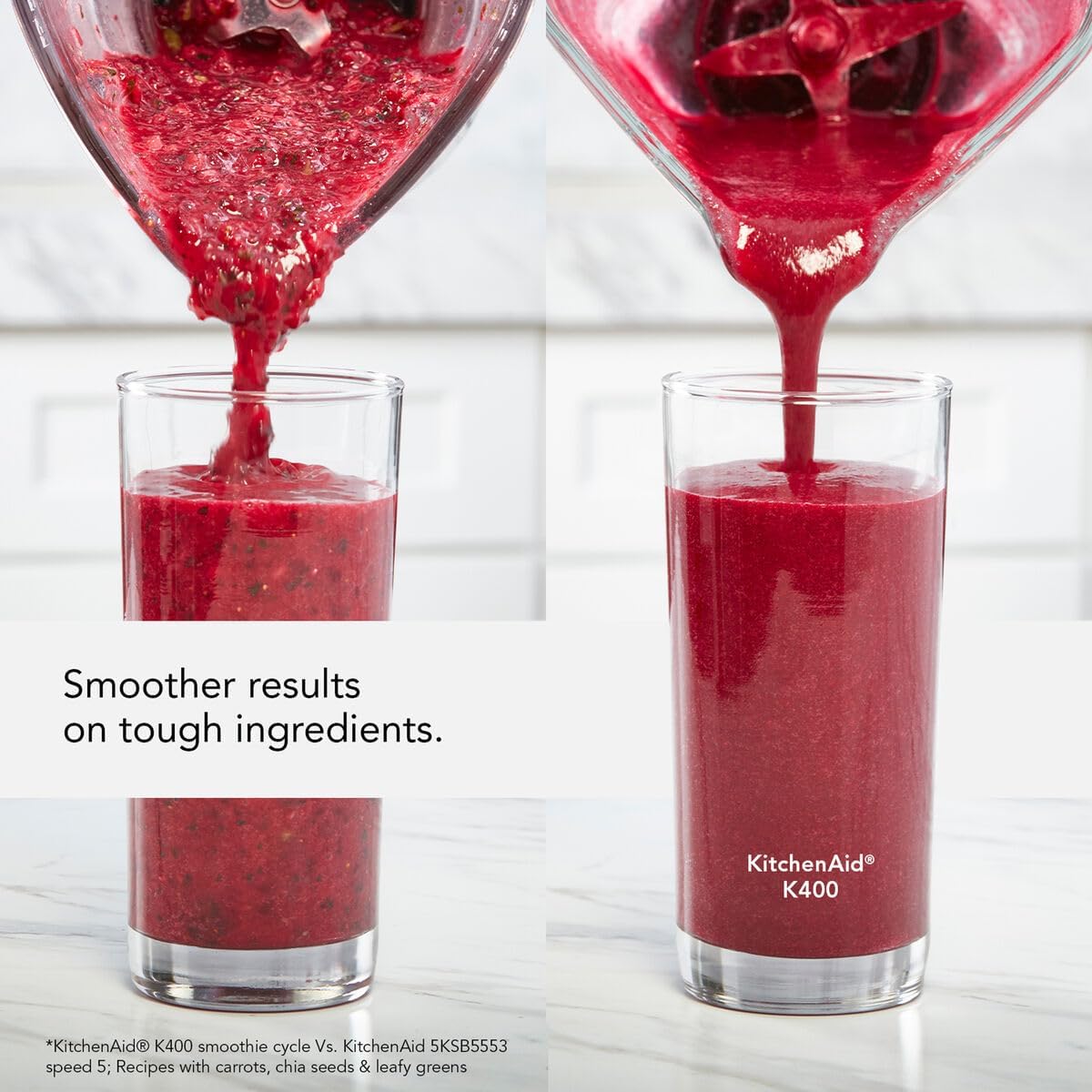 KitchenAid Artisan K400 Blender – Glass Jar & 3 Programs (Almond Cream)