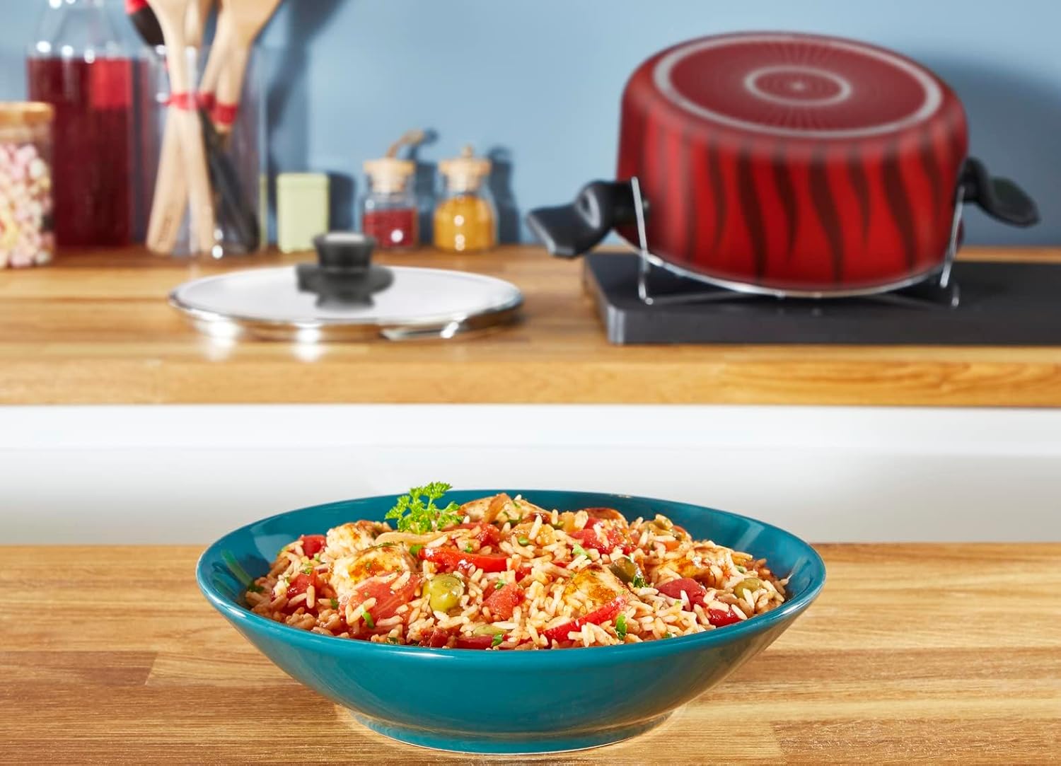 Tefal Tempo Flame 8Pcs Set: Stewpots 18/22/26/30 + Glass Lids