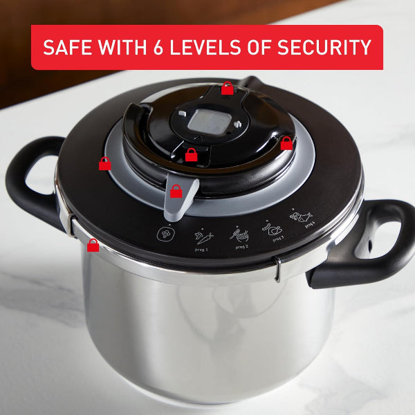 Tefal Clipso+ CHEF Pressure Cooker 10L One-Hand 4-Program Induction