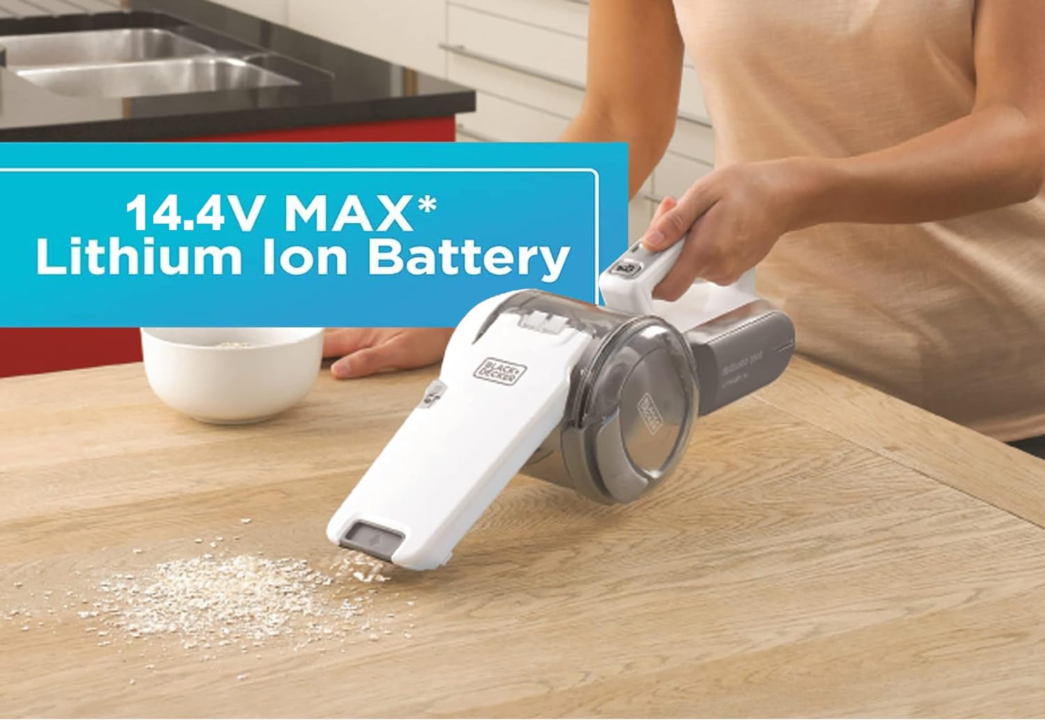 Black & Decker 14.4V Pivot Hand Vacuum - Champagne