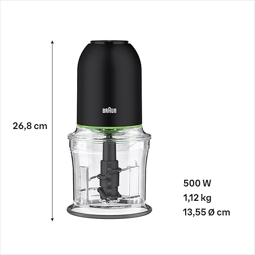 Braun Multipress Chopper Ch3011 Black 500W 4-Blade System Ice Crush