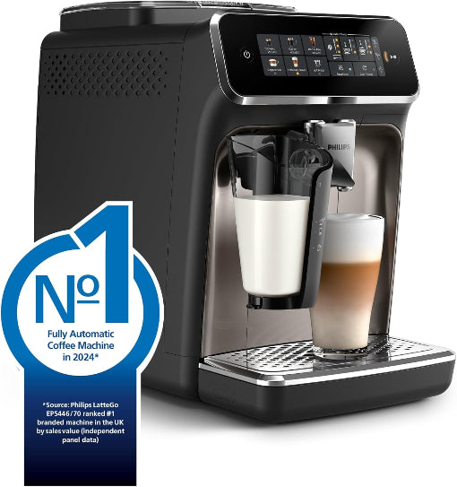 Philips 3300 Series Espresso Machine LatteGo 6 Beverages SilentBrew Chrome