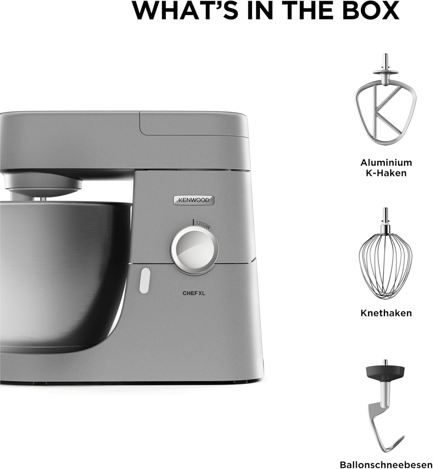 Kenwood Chef XL Kitchen Machine KVL4100S 1200W 6.7L Silver Metal Stand Mixer