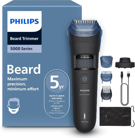 Philips Beard Trimmer Series 5000 - Vacuum System - 40 Length Settings