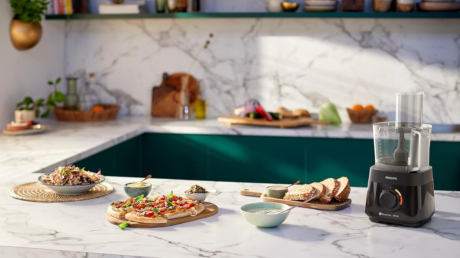 Philips HR7301/91 4-in-1 Food Processor & Blender – 750W, 2-Year Warranty