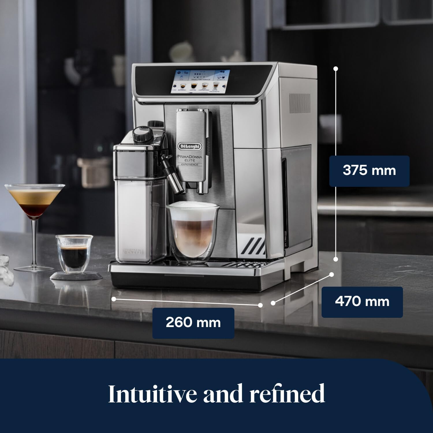 DeLonghi ECAM650 85 MS PrimaDonna Elite Experience Coffee Machine Metal