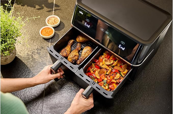 Braun TwinCook 5 Air Fryer TD5030IBK 10L Dual Basket 2450W RealAir Matt Black