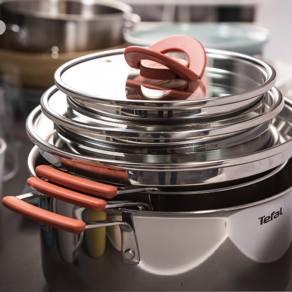 Tefal OPTI'Space Cookware Set 6-Piece Stainless Steel Induction Space Saving