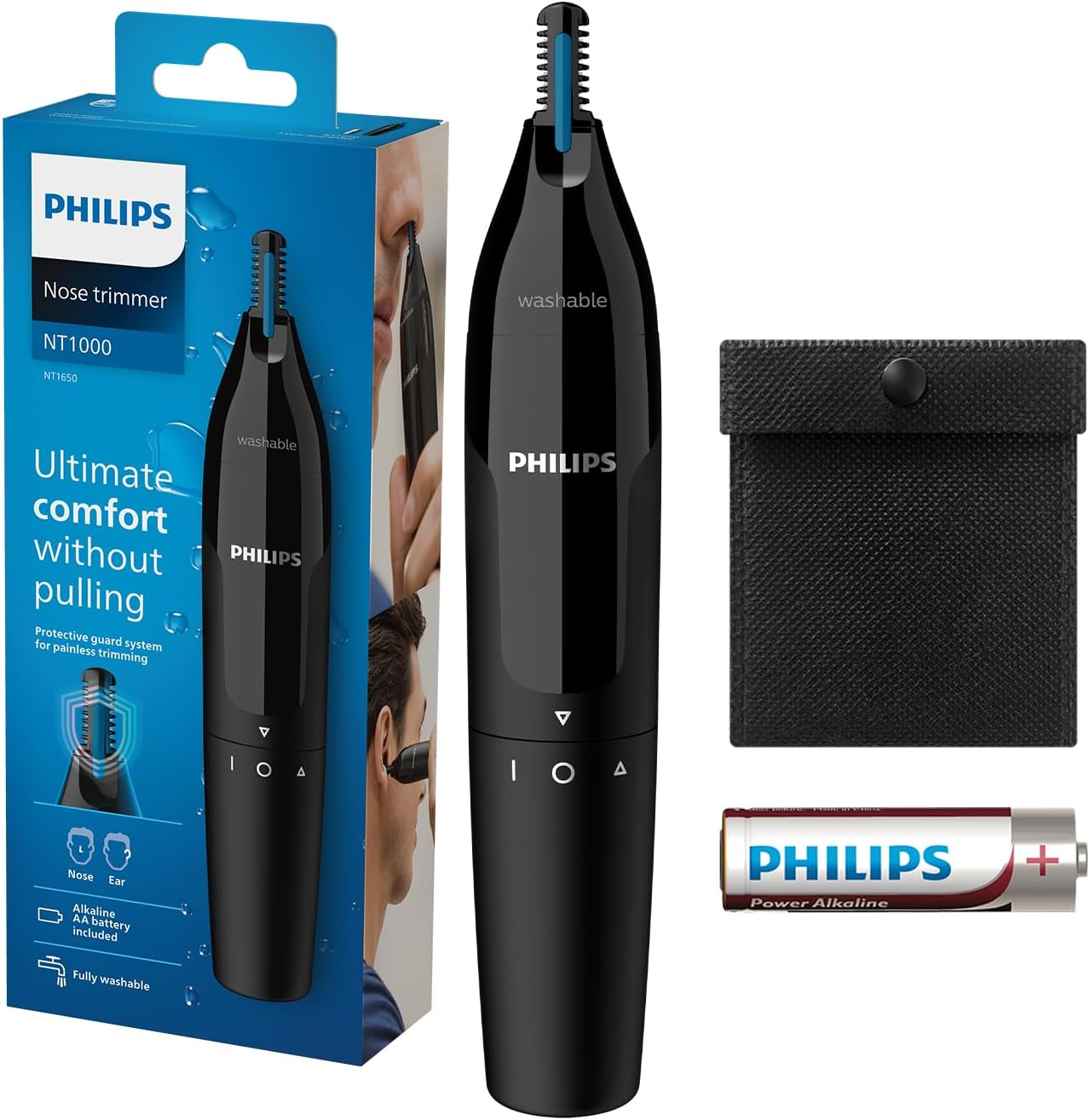 Philips NT1650/16 Nose & Ear Trimmer – Gentle, Washable, Wet & Dry