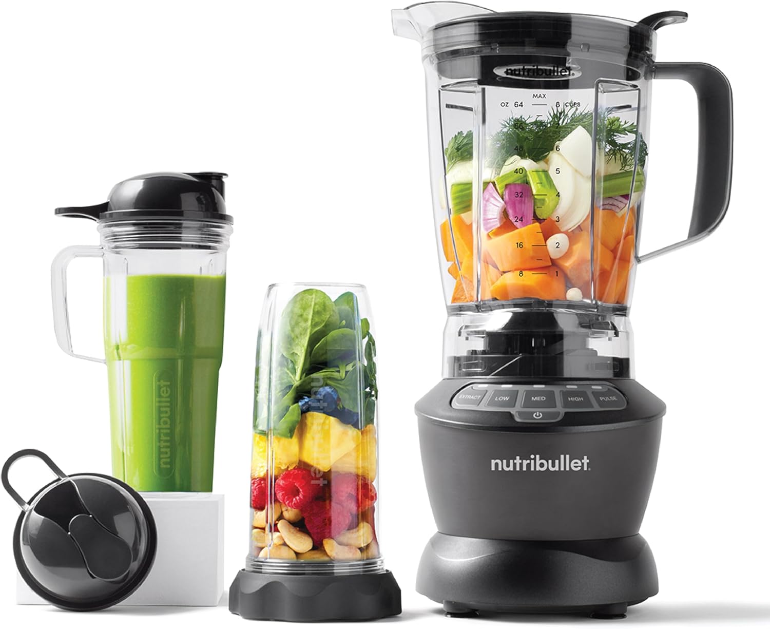 NutriBullet Blender Combo 1200W – Full Size & Personal System (Dark Grey)