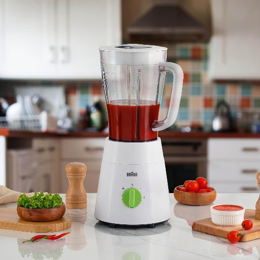 Braun Powerblend 1 Blender 500W 3-In-1 Set 1.5L Jug Chopper Grinder Jb0123 White