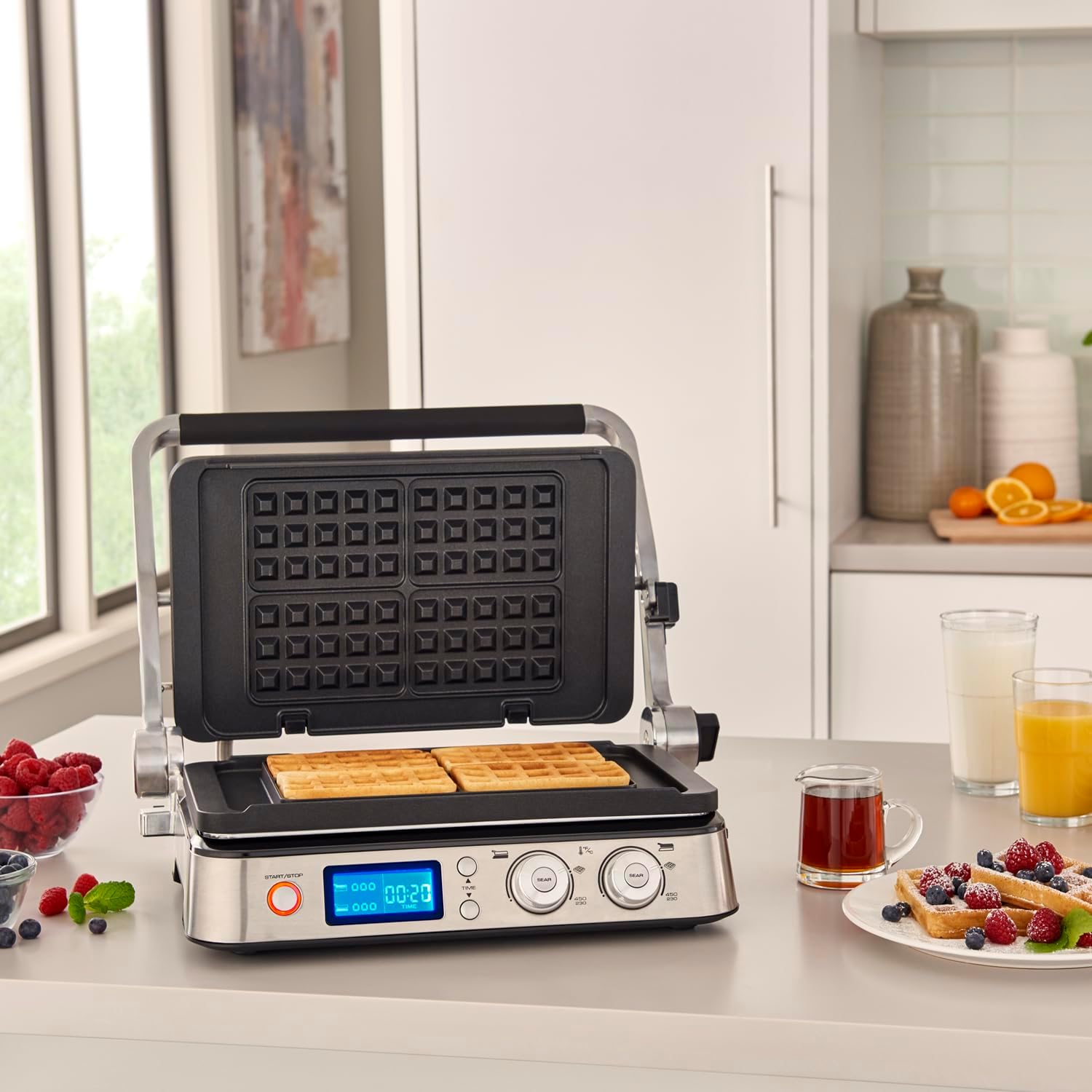 De'Longhi MultiGrill Digital 2000W 7-Function 3 Plate Sets Waffle Maker