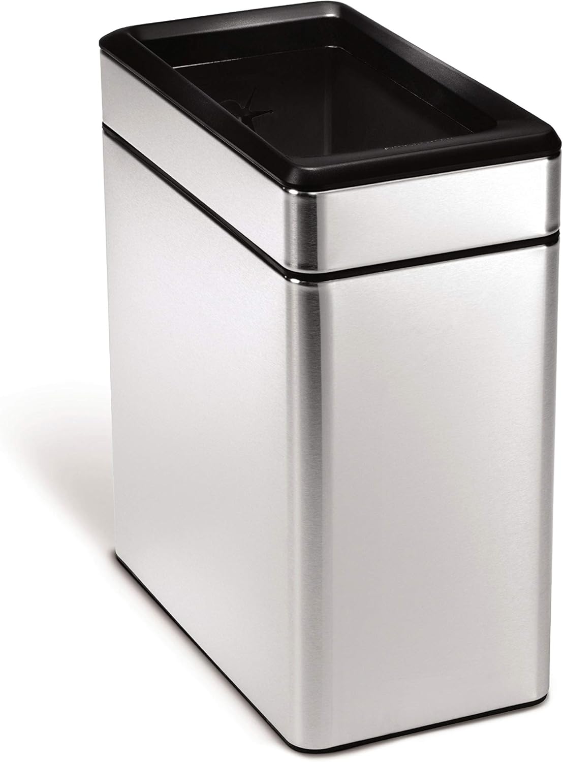 SimpleHuman 10L / 2.6 Gallon Profile Open Trash Can – Slim Brushed Stainless Steel