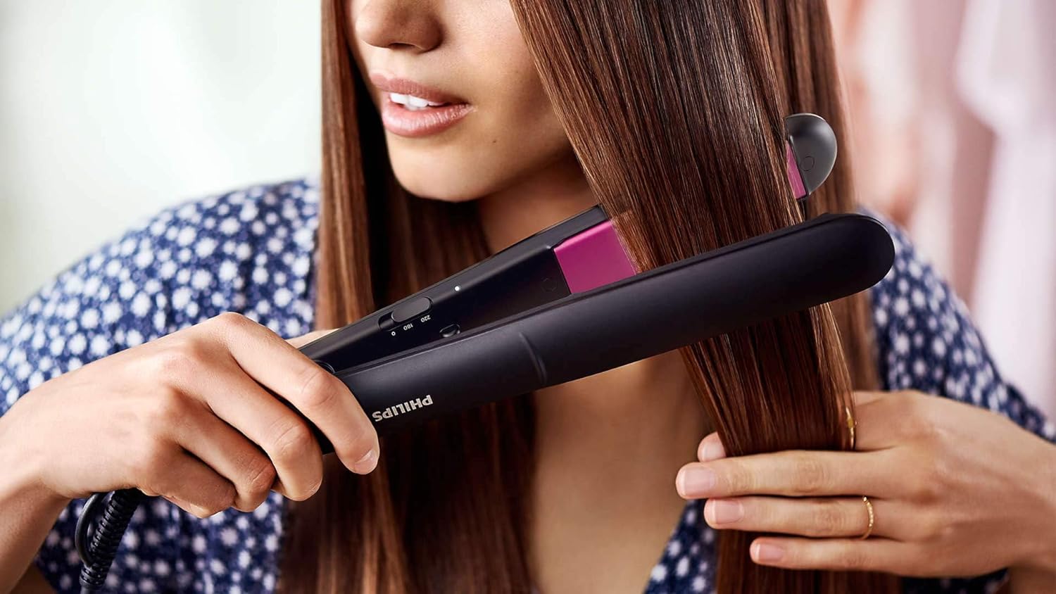 Philips BHS375/03 StraightCare Essential Hair Straightener – 220°C