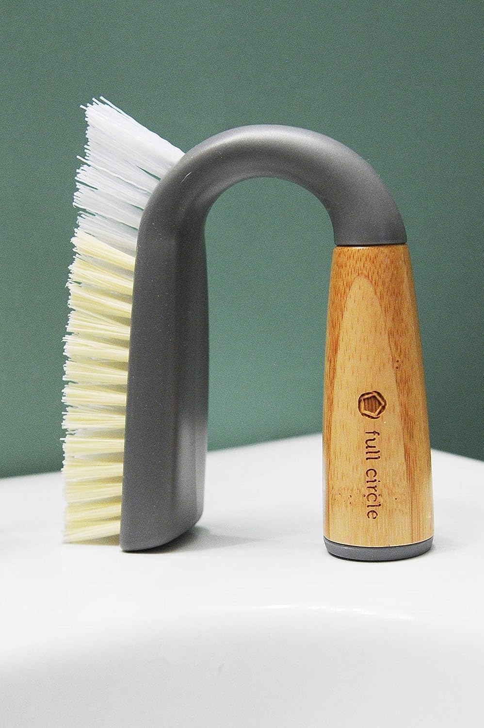 Full Circle Grunge Buster Grout & Tile Scrub Brush, Grey