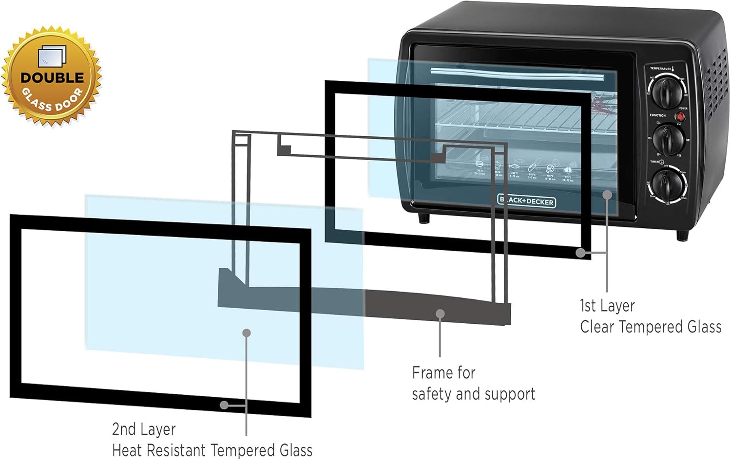 Black & Decker Electric Oven 55L 2000W Black